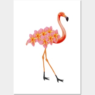 Flamingo Tropical Floral Posters and Art